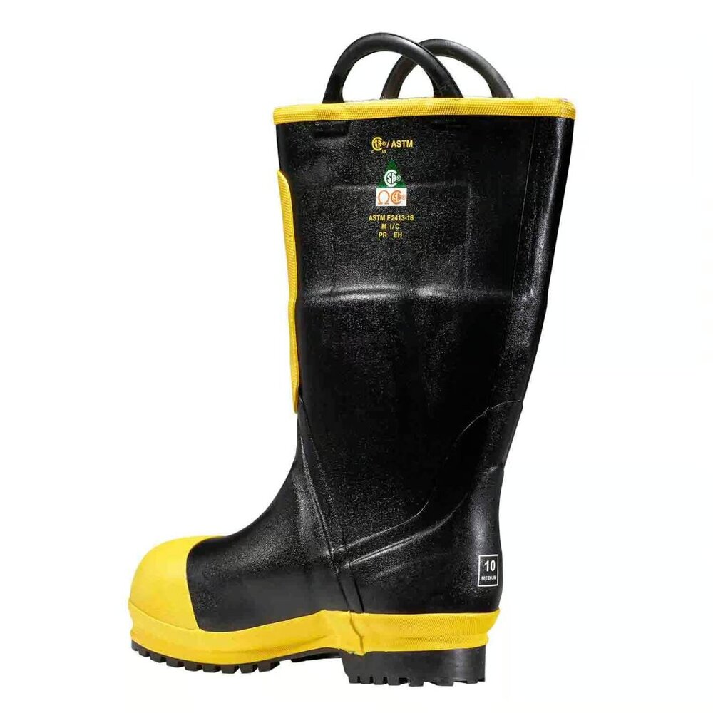The Black Diamond Rubber Fire Boot is a men's rain boot in size 10
